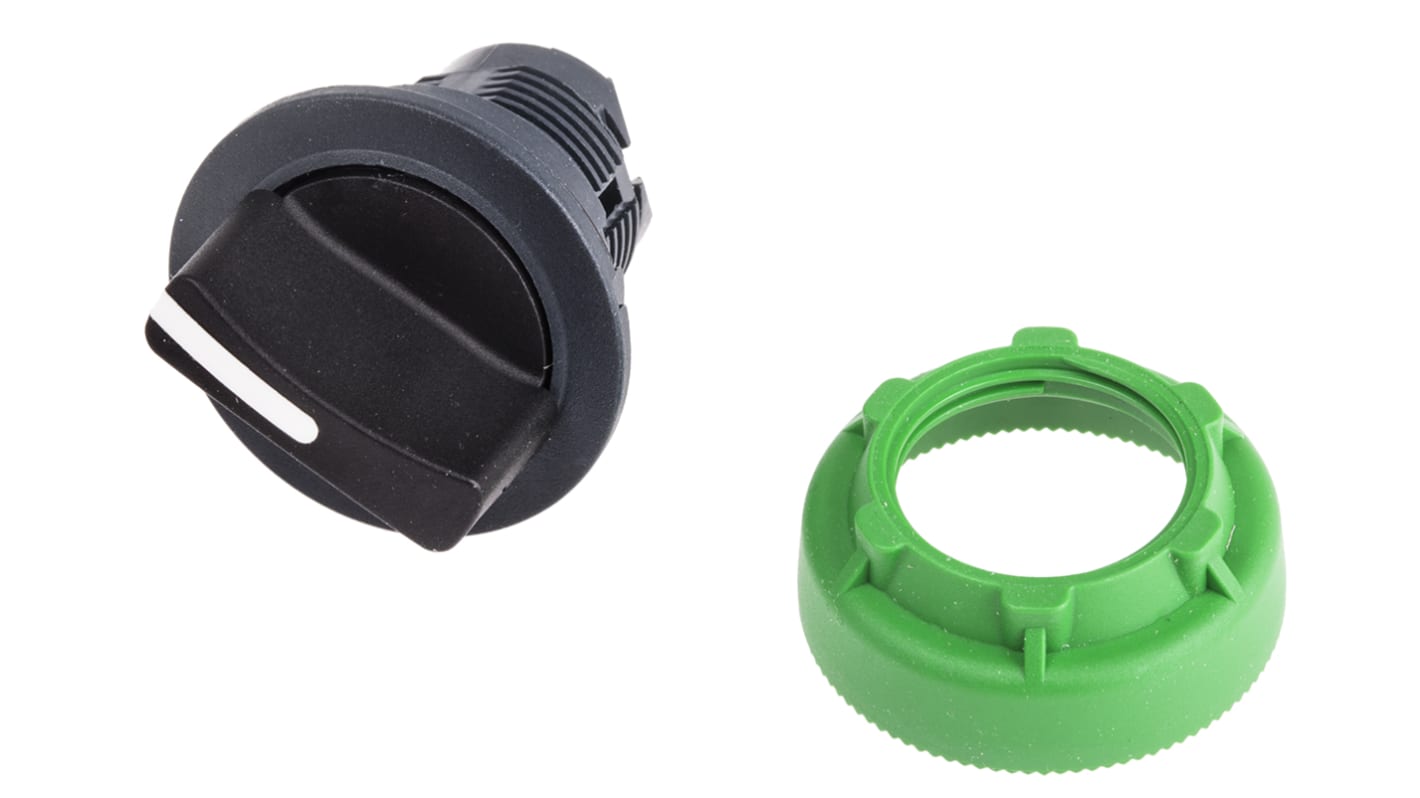 Testa selettore nera incassata a filo, 2 posizioni, Ø 30mm - Schneider Electric ZB5FD2. Ideale per macchinari, industria chimica e applicazioni marine.
