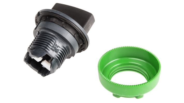 Testa selettore nera incassata a filo, 2 posizioni, Ø 30mm - Schneider Electric ZB5FD2. Ideale per macchinari, industria chimica e applicazioni marine.