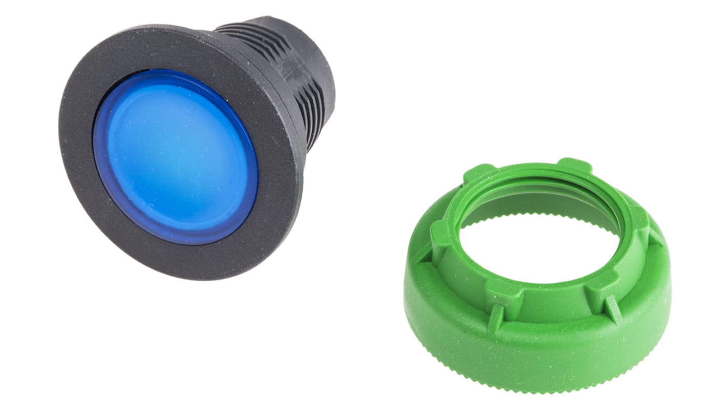 Attuatore pulsante instabile Schneider Electric ZB5FW363, testa blu illuminata, montaggio a filo, diametro 30 mm, protezione IP66/IP67/IP69K.