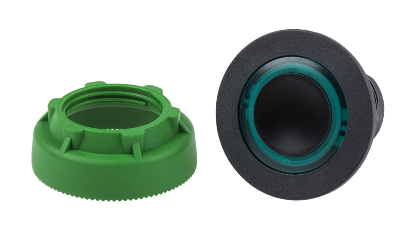 Attuatore pulsante instabile verde ZB5FW933 di Schneider Electric, testa illuminata, montaggio a filo, diametro 30mm.
