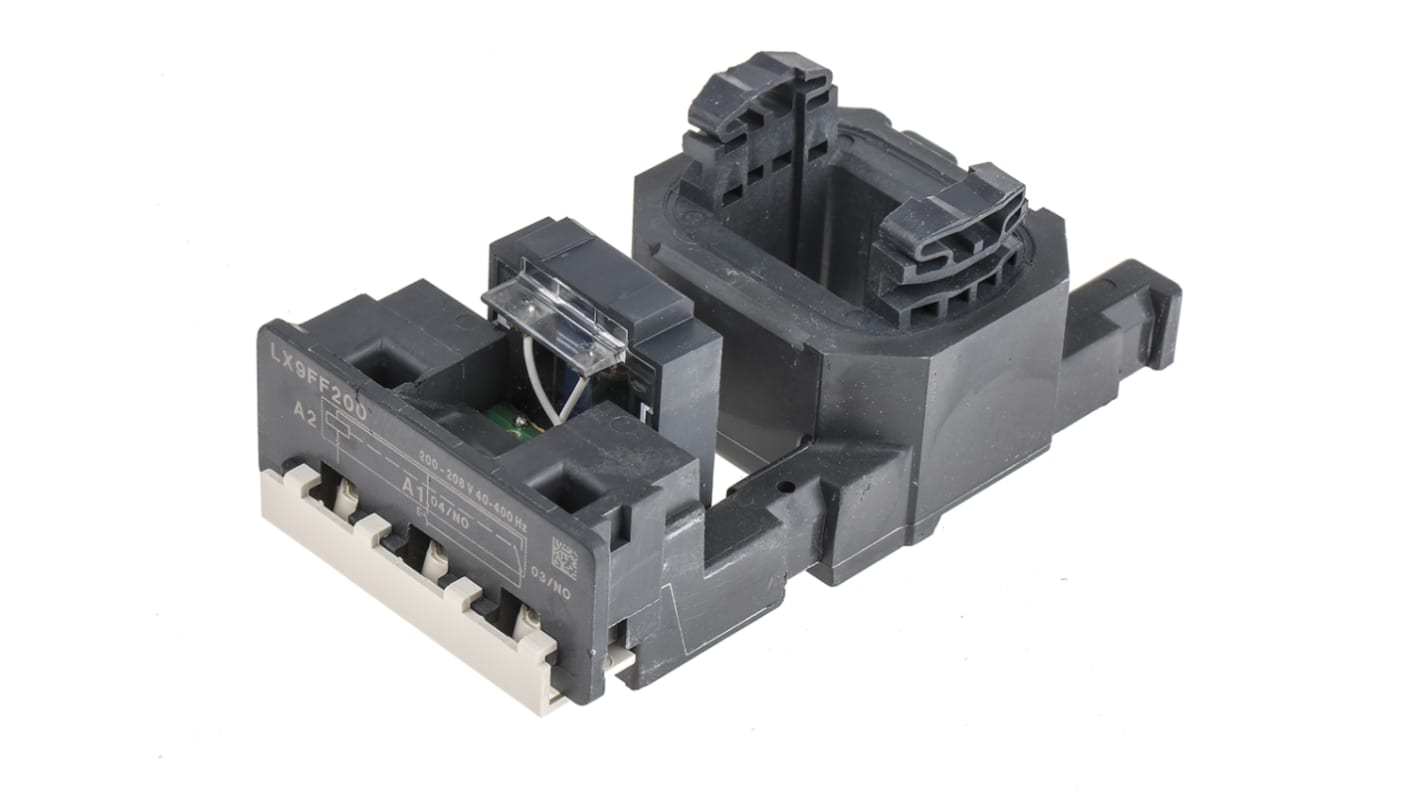 Bobina contattore Schneider Electric LX9FF200 per LC1F115 e LC1F150, tensione 208 V c.a., frequenza 40-400 Hz.