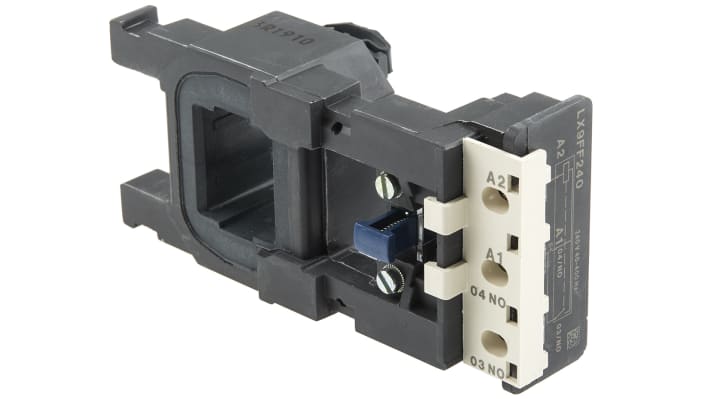 Bobina contattore Schneider Electric LX9FF240 per LC1F115 e LC1F150, tensione 240 V c.a., durata meccanica 10 milioni di cicli.