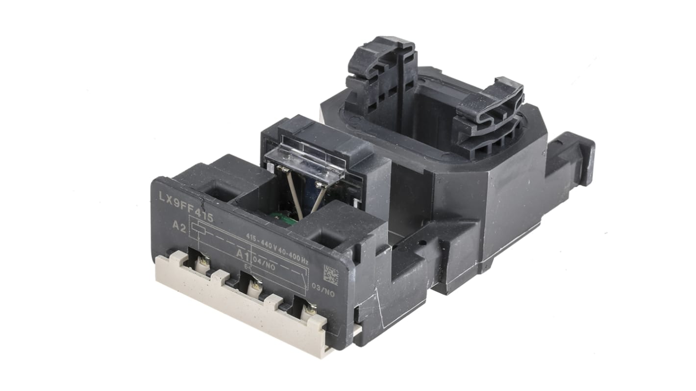 Bobina contattore Schneider Electric LX9FF415 per LC1F115 e LC1F150, tensione 415 V, tecnologia a basso consumo.