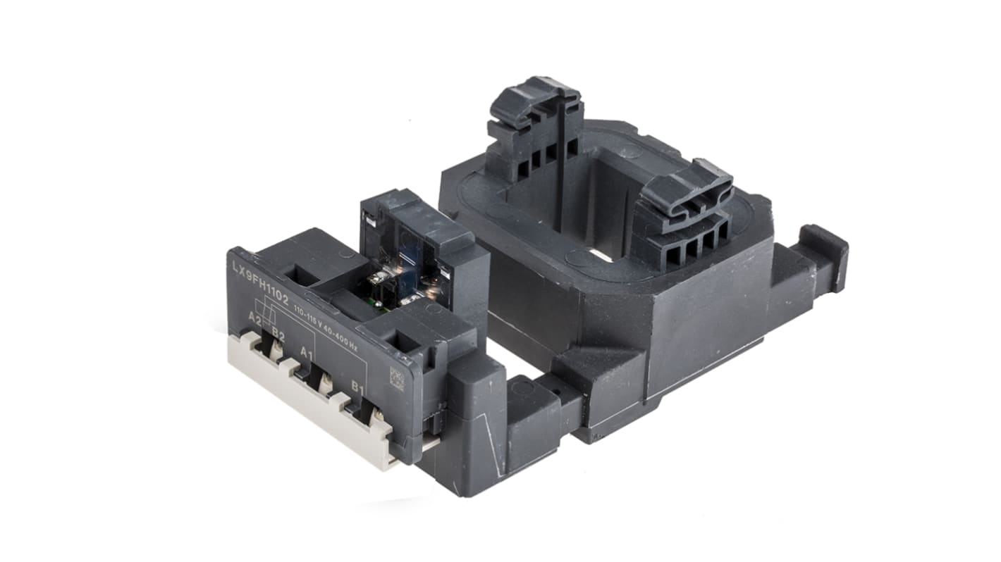 Bobina contattore Schneider Electric LX9FH1102, 110 V c.a., per LC1F265 e LC1F330, progettata per basso consumo energetico.