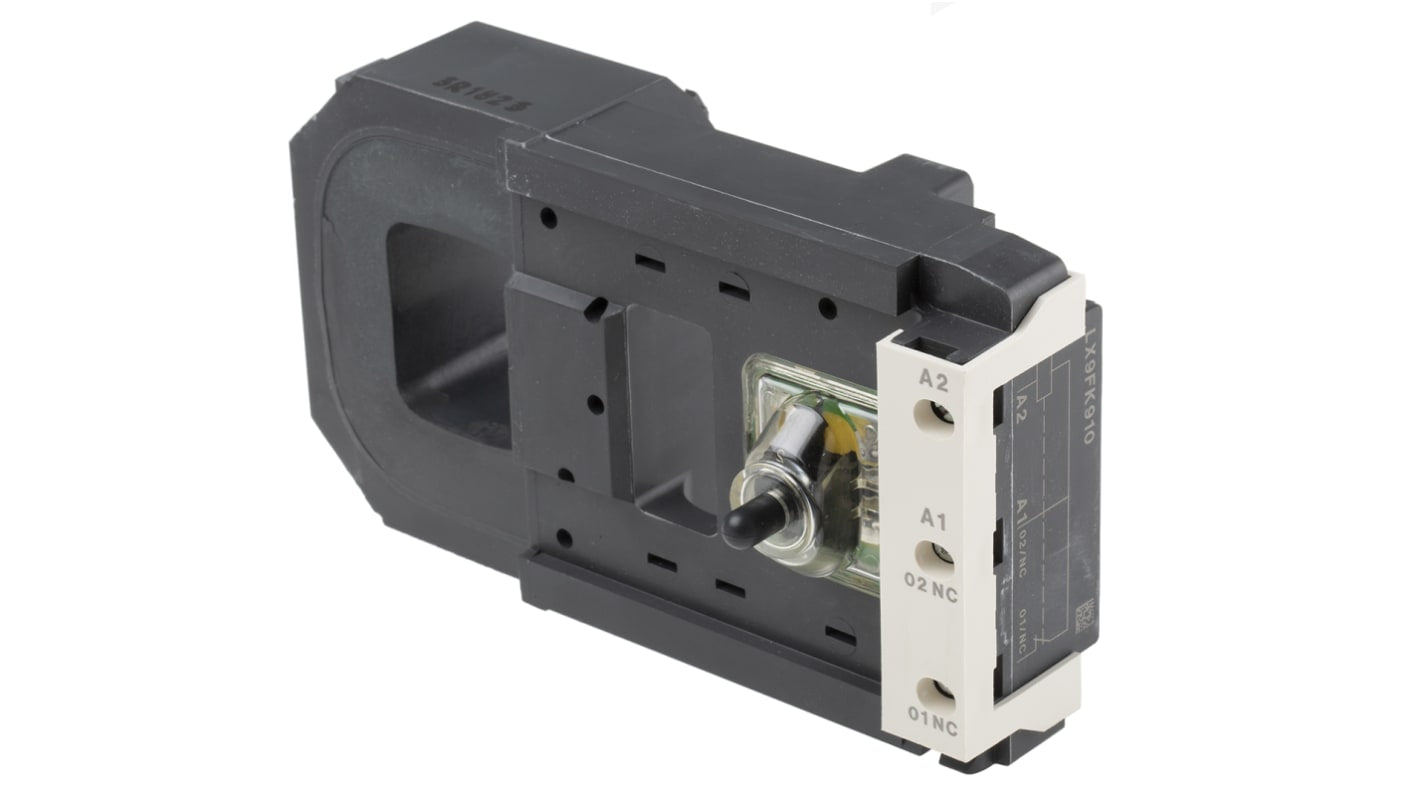 Bobina contattore Schneider Electric LX9FK910, compatibile con DR2SC e LC1F500, tensione nominale 24 V.