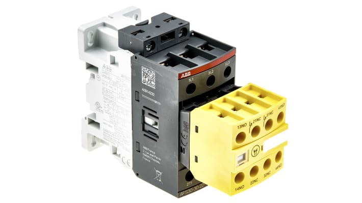 Contattore ABB Jokab 1SBL277082R1122 AFS 3 poli, 3 NO, tensione 24-60 V CA, corrente 50 A, dimensioni 119.5x45x80 mm.