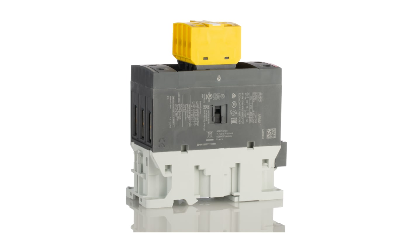 Contattore ABB Jokab 1SBL367082R1122 AFS52-30-22-11, 3 poli, 3 NO, 100 A, montaggio su guida DIN, dimensioni 144 x 55 x 125,5 mm.