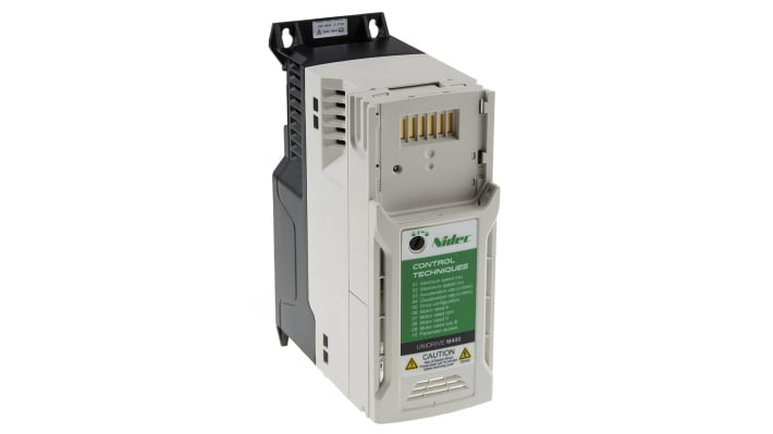 Inverter trifase Control Techniques M400-02400013, 0,37 kW, montaggio a pannello, IP20, compatibile con vari protocolli.