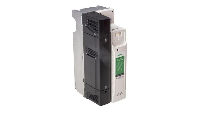 Inverter trifase Control Techniques M400-05400270, potenza 11 kW, montaggio a pannello, dimensioni 391x143x192 mm.