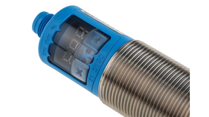 Sensore di livello a ultrasuoni Sick UP56-213118, montaggio G1, uscita 0-10 V, intervallo fino a 3,4 m, corpo in PBT e acciaio inox.