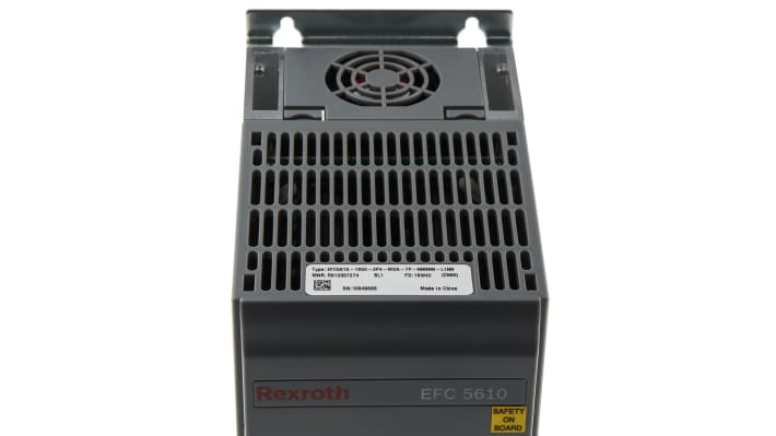Inverter Bosch Rexroth EFC5610-1K50-3P4-MDA-7P-NNNNN-L1NN, trifase, 1,5 kW, montaggio su guida DIN, dimensioni 170x95x206 mm.