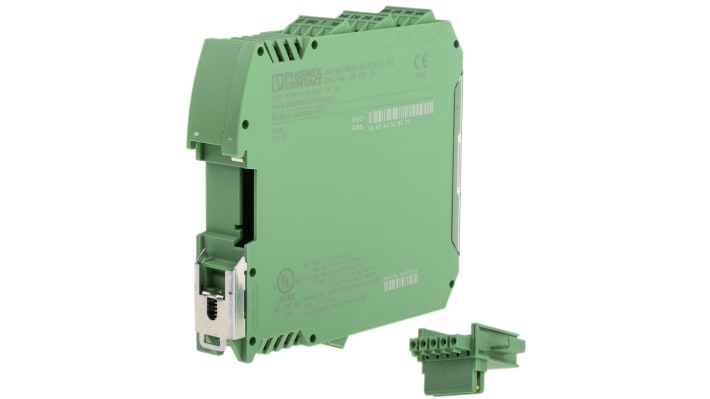 Modulo I/O Phoenix Contact 2901528, gateway EM-MODBUS-GATEWAY-IFS per 32 dispositivi Modbus/TCP, montaggio su guida DIN, 114.5 x 22.5 x 99 mm.