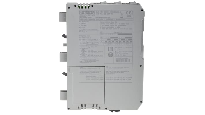 Phoenix Contact 2902745, starter per motore ibrido, montaggio su guida DIN, 24 V c.c., dimensioni 160 x 22.5 x 114.5 mm, grado di protezione IP20.