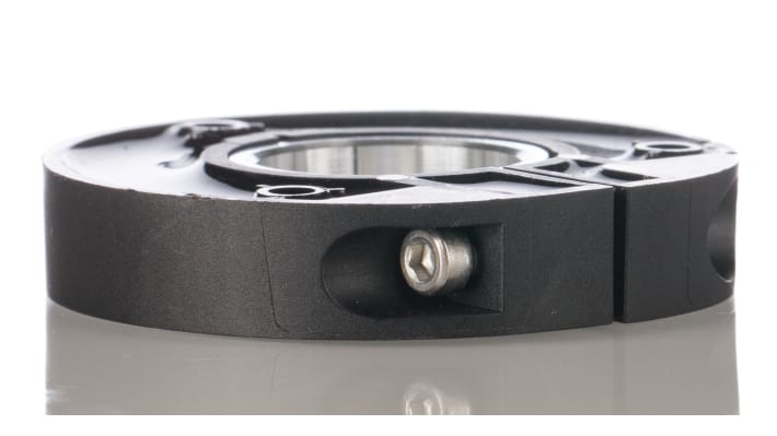 Elemento di posizionamento Turck P1-Ri-QR24 per encoder induttivo, con staffa in metallo/plastica, compatibile con vari diametri di albero.