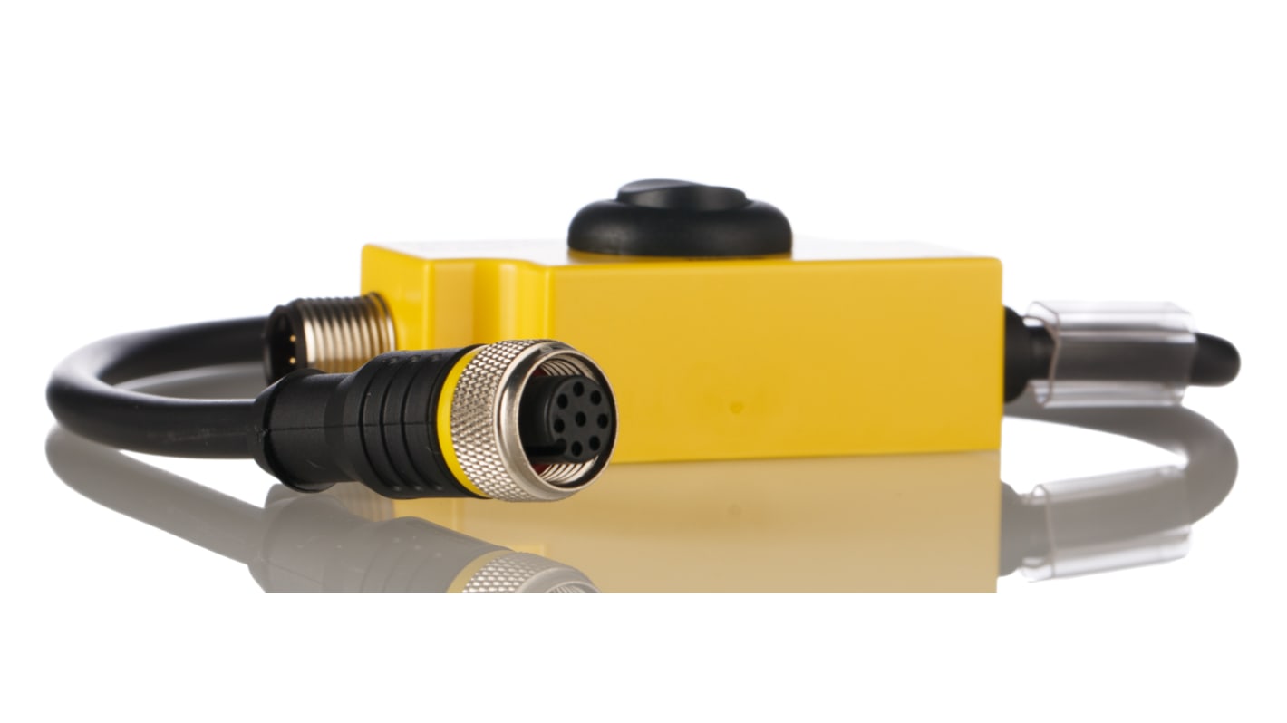 Modulo di programmazione Turck TX2-Q20L60 per encoder induttivi, con DIP switch per intervalli di misurazione personalizzabili.