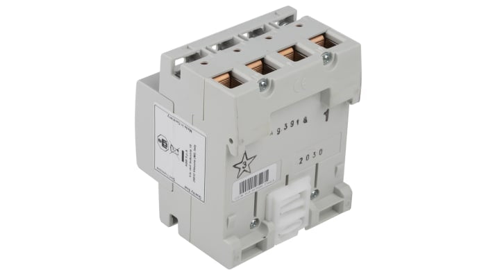 Interruttore differenziale ABB F204B-80/0.3, 4 poli, 80A, montaggio su guida DIN, dimensioni 70 x 69 x 85mm.