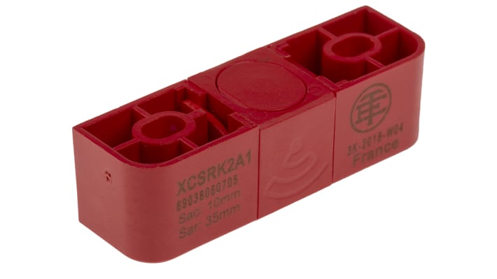 Interruttore di sicurezza RFID Telemecanique Sensors XCSRC10M12, 24V cc, 2 contatti NO, con connettore M12, grado di protezione IP65-69K. Dimensioni 45mm x 30mm x 108.3mm.