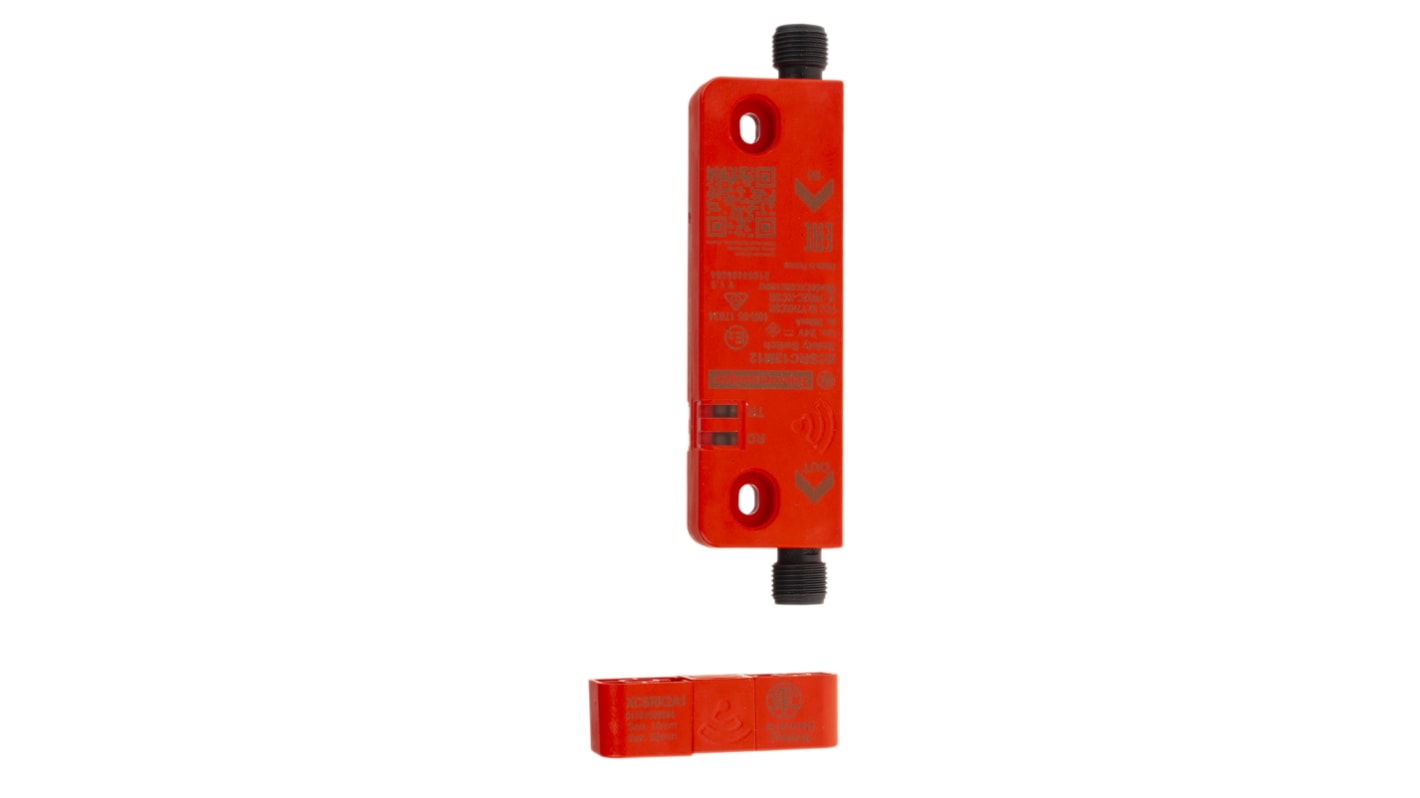 Interruttore di sicurezza RFID Telemecanique Sensors XCSRC12M12, 24V cc, M12. 2 contatti NO, protezione IP67 per automazione industriale.