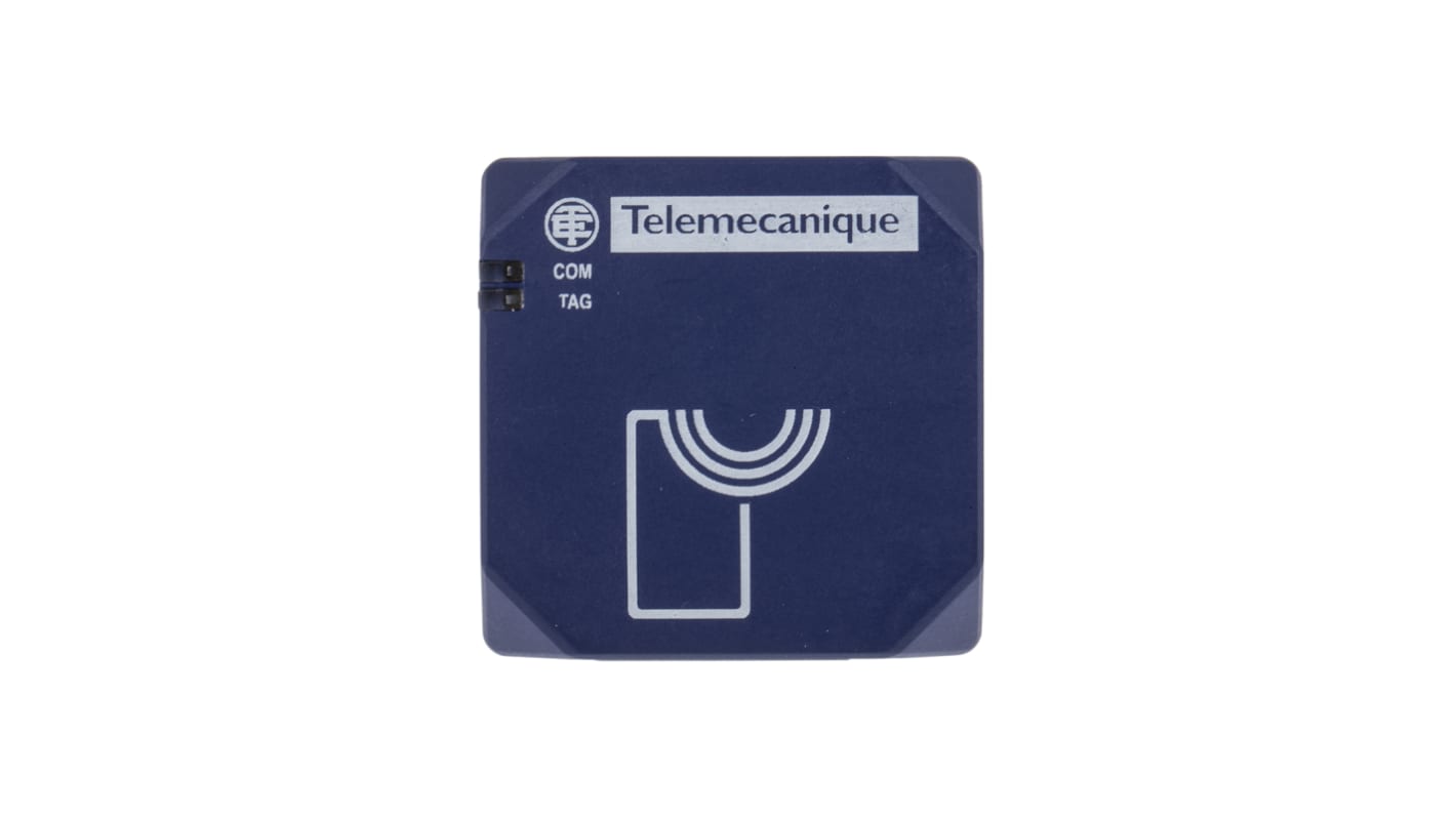 Lettore RFID Telemecanique Sensors XGCS491B201, rilevamento 70-100 mm, IP65, dimensioni 40 x 40 x 39,5 mm.