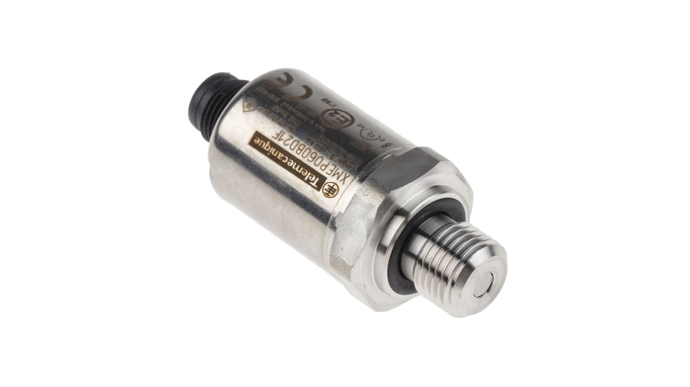 Sensore di pressione Telemecanique Sensors XMEP060BD21F, 60 bar, uscita 4-20 mA, montaggio G1/4, IP65/IP67/IP69K.
