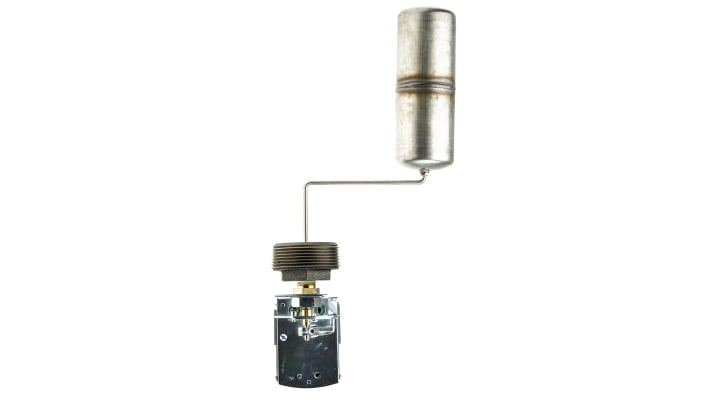 Interruttore a galleggiante Telemecanique Sensors 9037HG30 in polipropilene, montaggio a vite, 2 contatti NC, temperatura operativa -30/+105 °C.