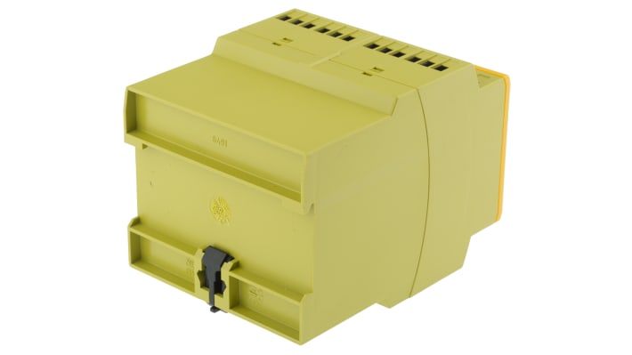 Pilz Relè di sicurezza PNOZ 1, 24V ca, 3 contatti, montaggio su guida DIN, dimensioni 121x90x87mm, categoria ISO 13849-1 3.