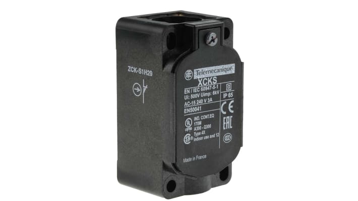 Interruttore di fine corsa Telemecanique Sensors ZCKS1H29, configurazione 1 NC + 1 NA, grado di protezione IP65, dimensioni 40mm x 36mm x 73mm.