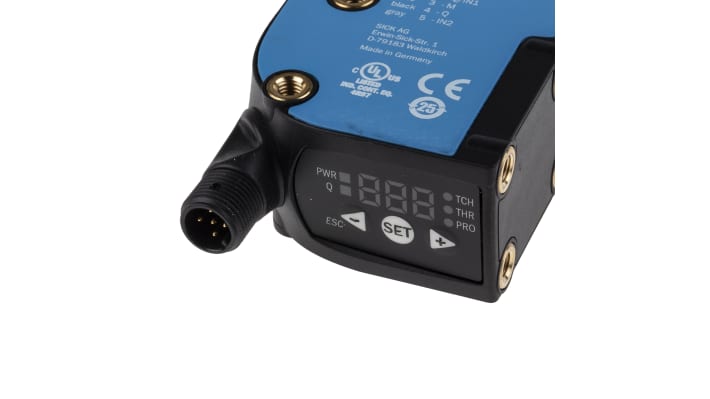 Sensore di contrasto Sick KTX-WN91142252ZZZZZZZZZZZZZZZ1 RGB, rilevamento 13 mm, montaggio a pannello, grado di protezione IP67.