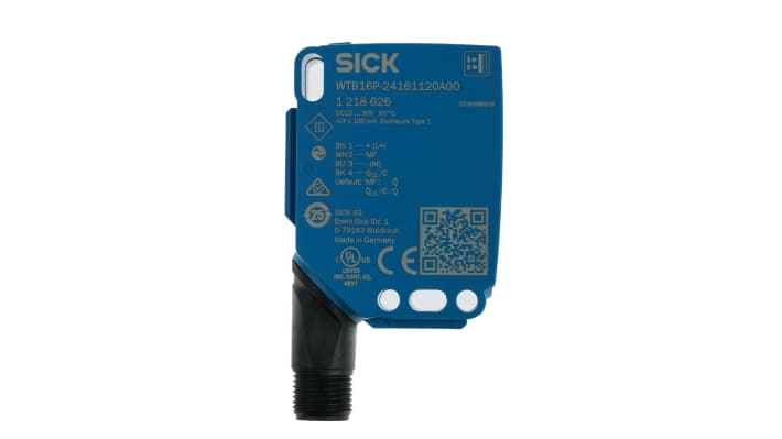 Sensore fotoelettrico Sick WTB16P-24161120A00, rettangolare, rilevamento 10 mm a 1 m, montaggio a pannello, IP66/IP67.