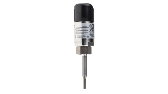 Sensore di flusso Omron E8FC-25T per liquidi, portata 0,6-14 L/min, pressione max 10 MPa, connettore M12.