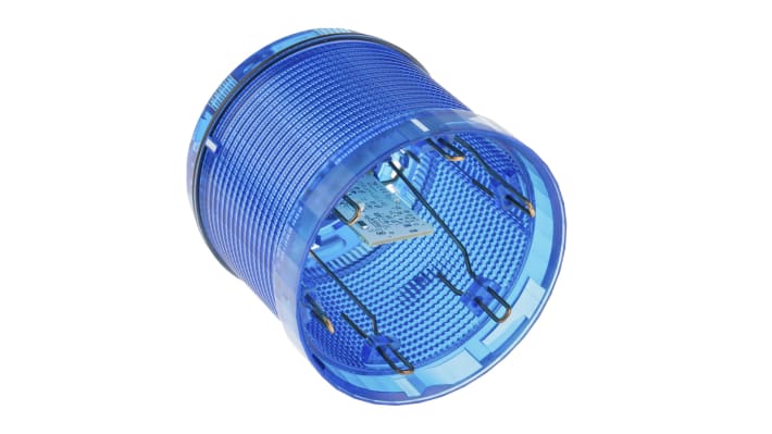 Elemento luminoso lampeggiante blu Siemens 8WD4420-5AF, LED 24 V, montaggio a baionetta, diametro 70 mm, IP65.