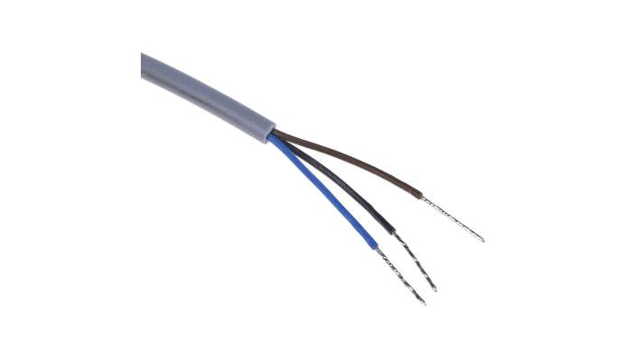 Sensore di prossimità cilindrico PNP M8 Baumer IFRM 08P1701/L, rilevamento 2 mm, IP67, acciaio inossidabile, precablato 2 m.