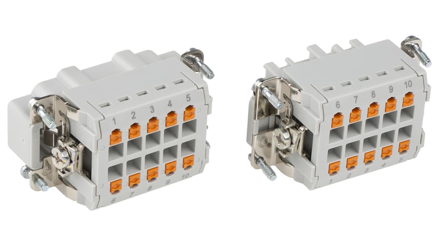 Kit connettore alimentazione Phoenix Contact 1416346, femmina e maschio, 10 pin, 16A, 500 V, con connessione a innesto.