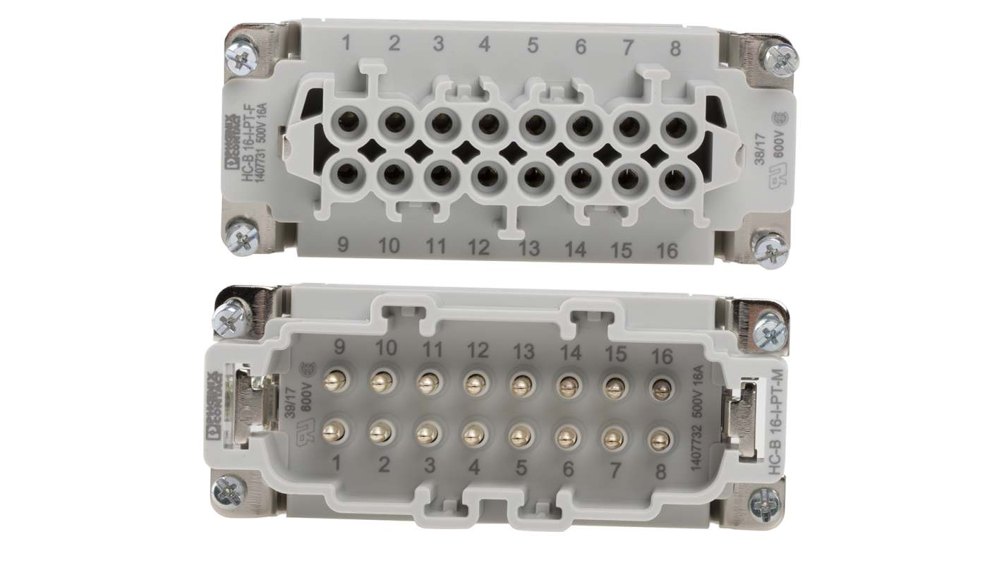 Kit connettore alimentazione Phoenix Contact 1416349, set femmina e maschio, 16 posizioni, 16A, 500 V, M25 x 1.5.
