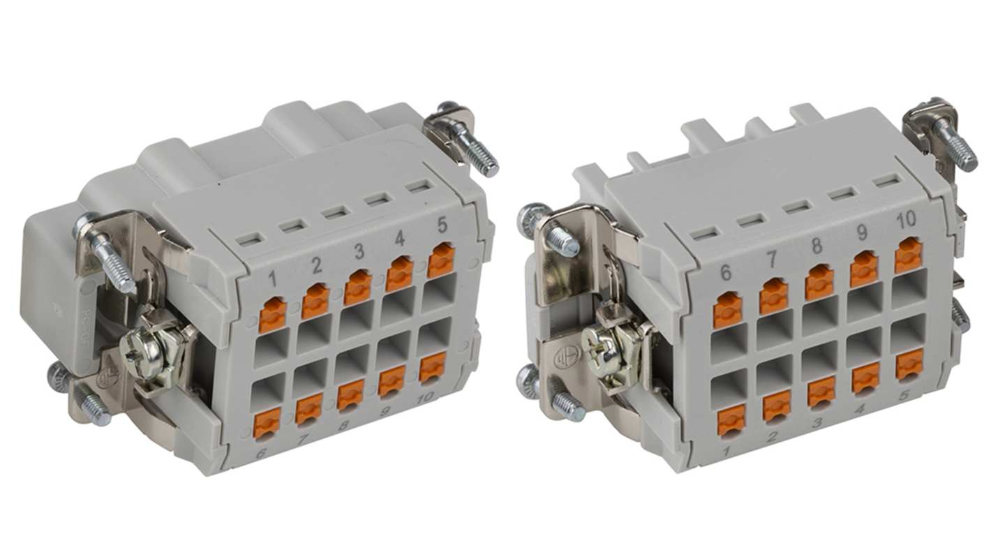 Kit connettore alimentazione Phoenix Contact 1416355, femmina e maschio, 10 pin, 16A, 500 V, con innesto laterale.