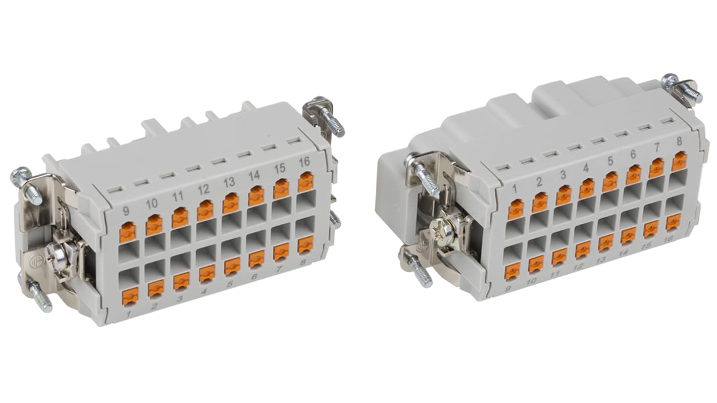 Phoenix Contact, kit di connettori alimentazione 16 pin, femmina e maschio, montaggio a vite, IP66/IP67, 16A, 500V.