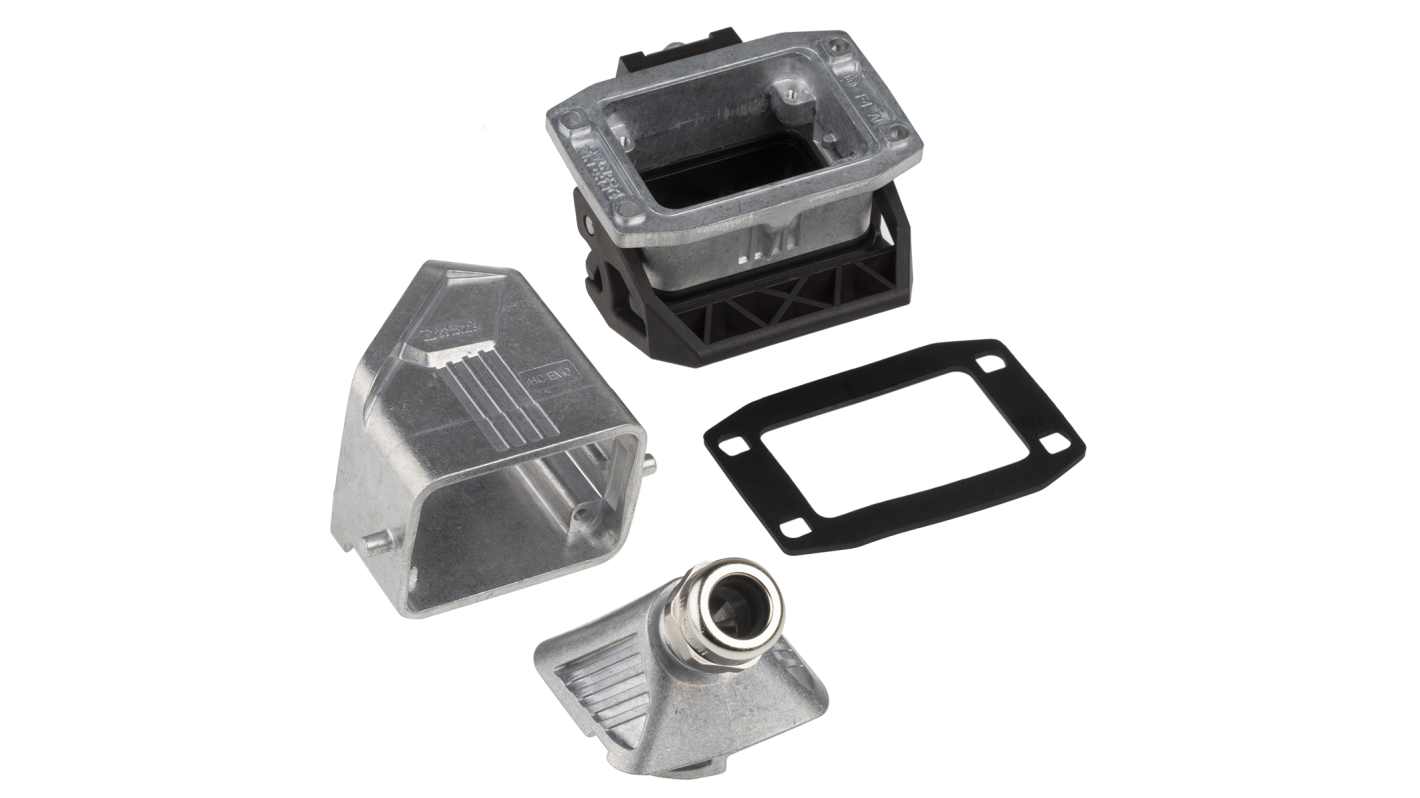 Phoenix Contact, kit connettore alimentazione 6 pin, 16A, 500 V, montaggio a pannello, corpo metallico, orientamento laterale.