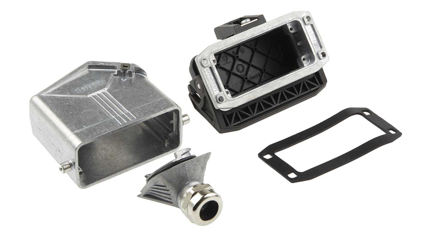 Kit connettore alimentazione Phoenix Contact, femmina e maschio, 16 pin, 16A, 500 V, montaggio a pannello, orientamento laterale.