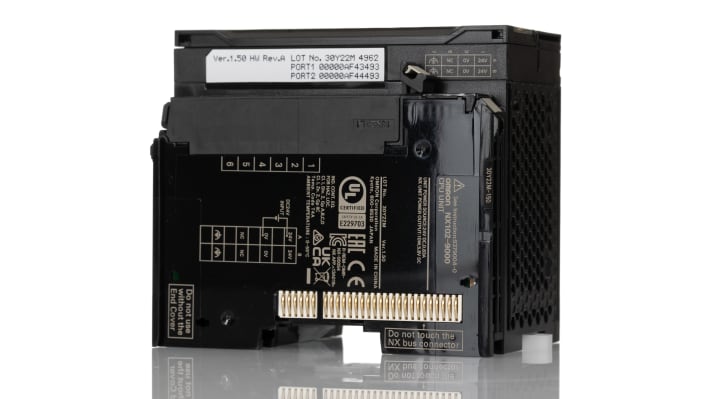 Controllore Omron NX102-9000, CPU PLC con 4 ingressi, montaggio a pannello, dimensioni 68,1 x 90 x 103 mm.