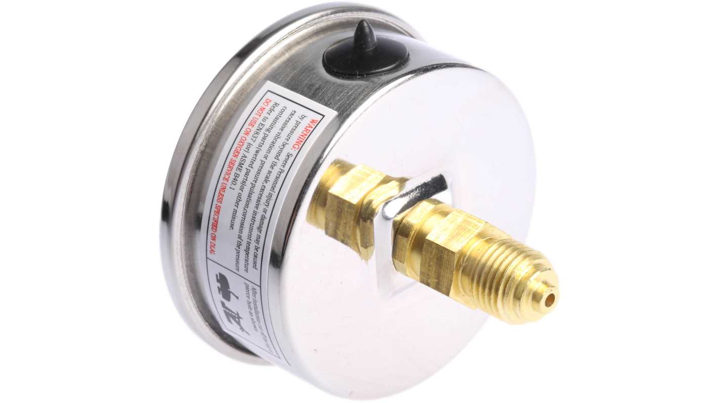 Manometro Bourdon MIT3-F22.B15, pressione 0-1bar, Ø 63mm, attacco posteriore, acciaio inox, precisione 1.6%.