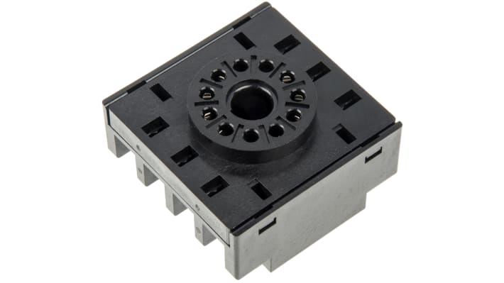 Connettore femmina OMRON P3GA-11 per Serie H3CR-A, H3CR-F, H3CR-H - Regolazioni indipendenti, 14 gamme temporali, uscita relè 5A/250V∼. Ideale per automazione industriale.