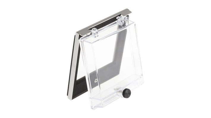 Coperchio Omron Y92A-72N per macchine di lavorazione alimenti, IP66, in policarbonato, compatibile con controllori DIN.