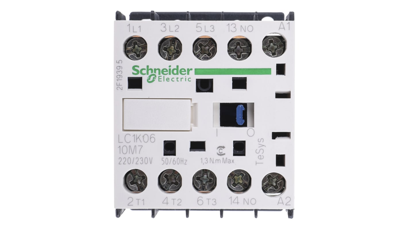 Contattore Schneider Electric LC1K0610M7 3P 6A 3kW 220V CA per applicazioni TeSys K - Affidabile e performante.