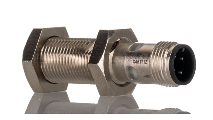 Sensore di prossimità cilindrico PNP Omron E2E-X4B1T12-M1, tecnologia induttiva, custodia in ottone, IP67, IO-Link, 12 mm x 47.1 mm.