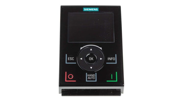 Pannello operatore intelligente Siemens 6SL3255-0AA00-4JA2 per G120, schermo LCD IP55, gestione convertitori, multilingue.
