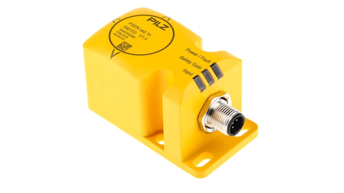 Interruttore di sicurezza M12 Pilz 540103, senza contatto, 24V cc, categoria di sicurezza 4, grado di protezione IP67.