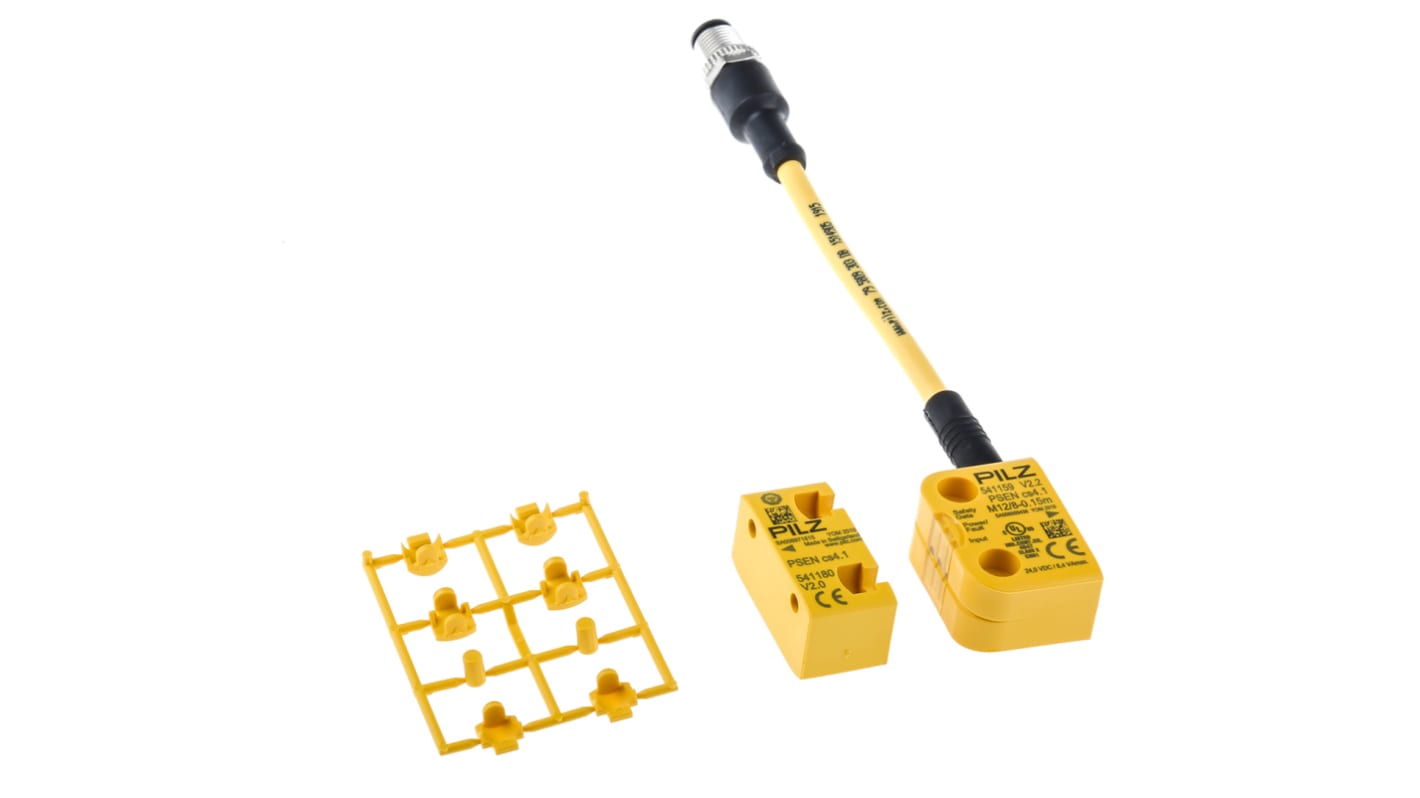Interruttore di sicurezza senza contatto Pilz 541109, tecnologia transponder, dimensioni 18mm x 26.4mm x 37mm, protezione IP67.