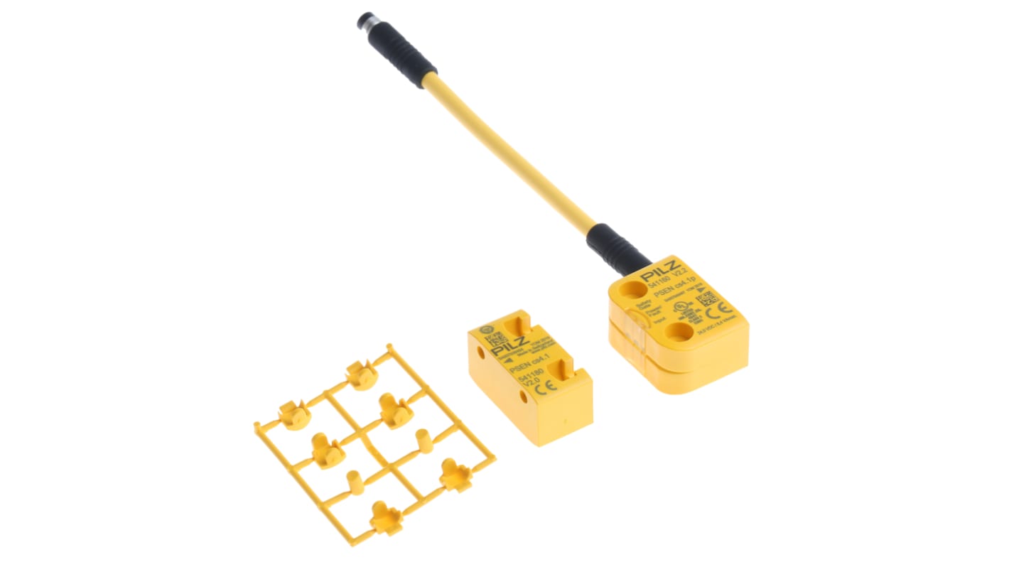 Interruttore di sicurezza senza contatto Pilz 541110, tecnologia transponder, dimensioni 26.4mm x 18mm x 37mm, grado di protezione IP67.