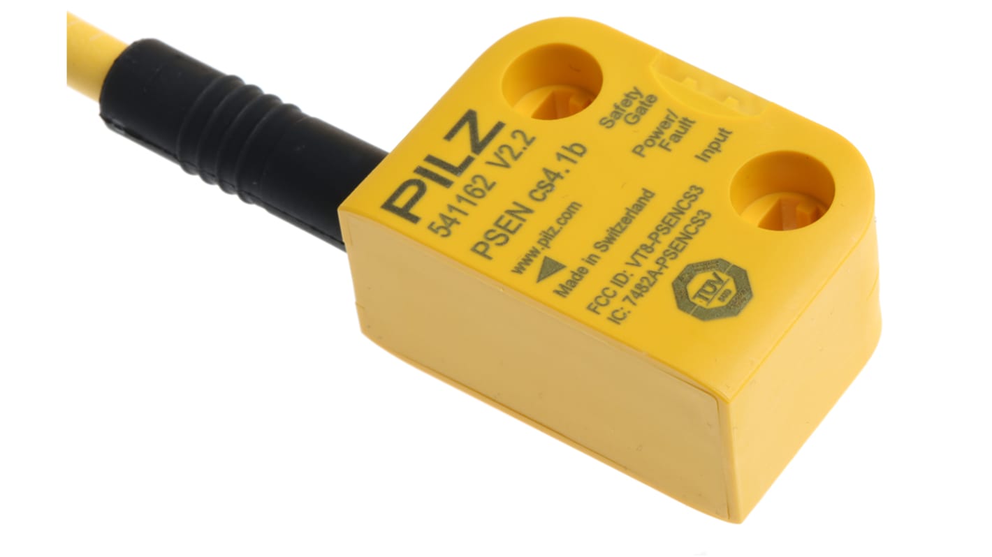 Interruttore di sicurezza senza contatto Pilz 541112, tecnologia transponder, 24V cc, dimensioni 26.4mm x 18mm x 37mm, protezione IP67.