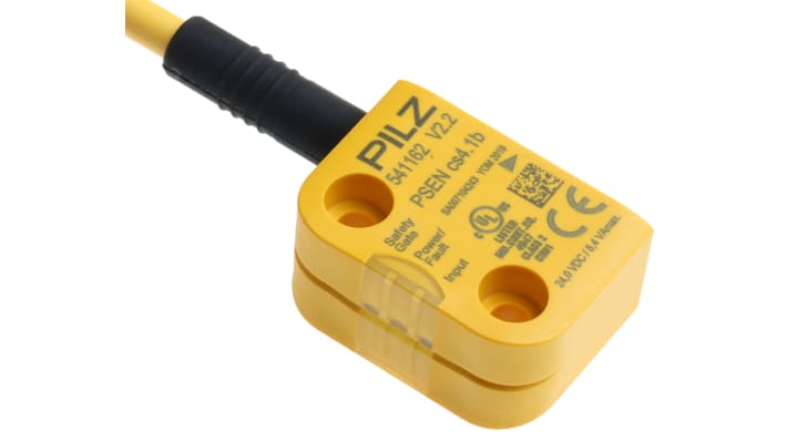 Interruttore di sicurezza senza contatto Pilz 541112, tecnologia transponder, 24V cc, dimensioni 26.4mm x 18mm x 37mm, protezione IP67.